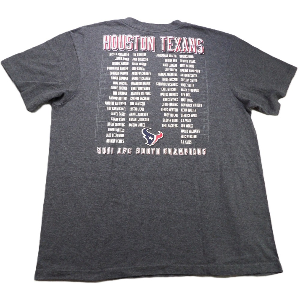 Reebok Houston Texans 2011 AFC South Division Champions Roster TShirt Men XL Tee